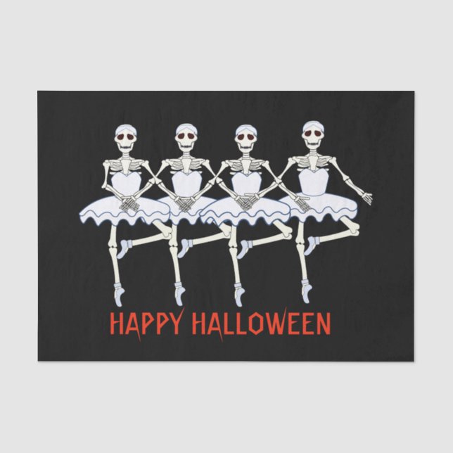 Papier Mousseline Skeletons de danse de ballet Fête d'Halloween (Recto)