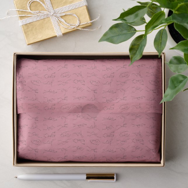 Papier Mousseline Skeletons d'Halloween - Rose (Cadeau)