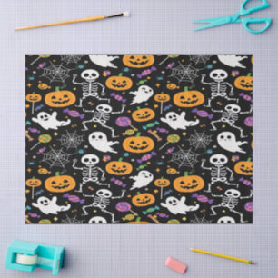 Papier Mousseline Skeletons mignons et Déplaisants pour Halloween