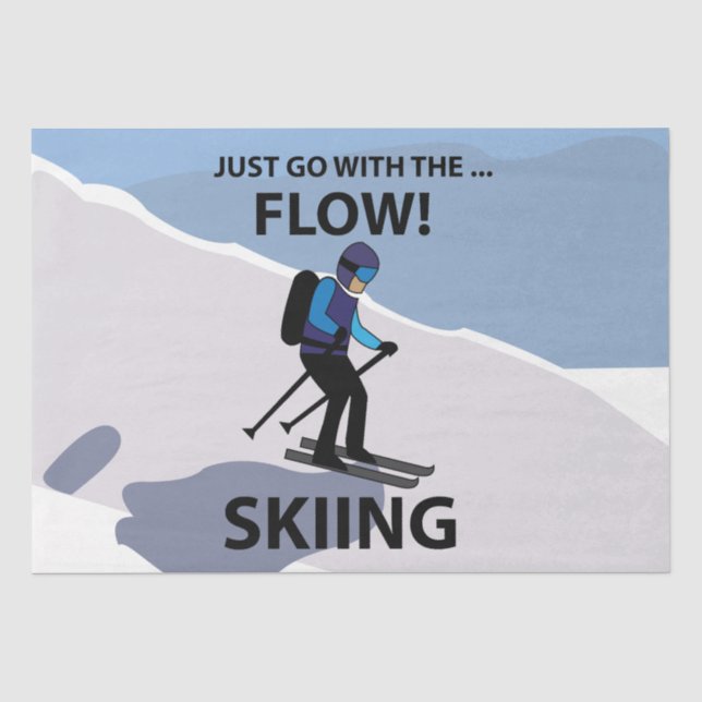 Papier Mousseline Ski Aller Avec Le Ski De Flux (Recto)
