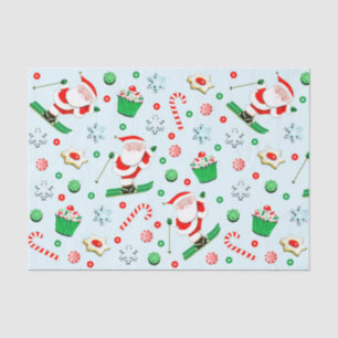 Papier Mousseline Ski de neige Noël Papier Tissu