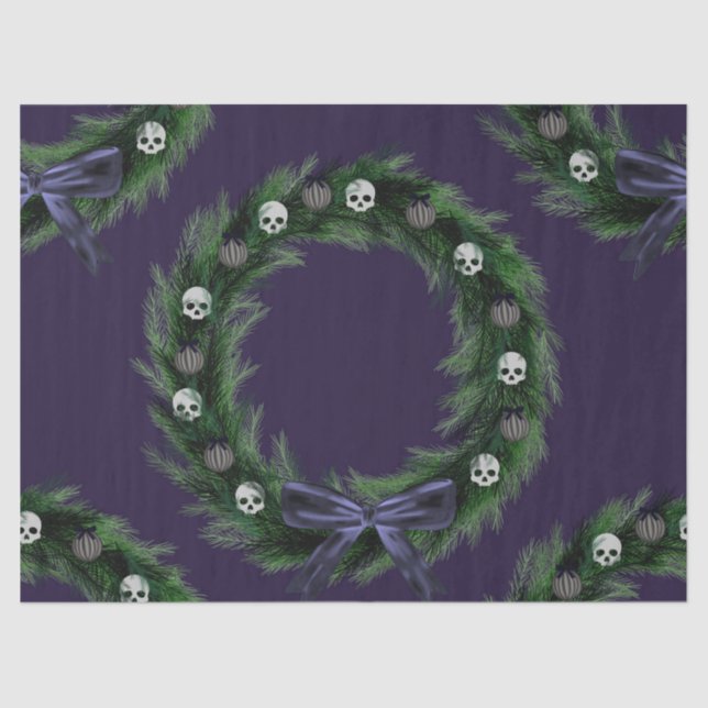 Papier Mousseline Skull Wreath (Recto)