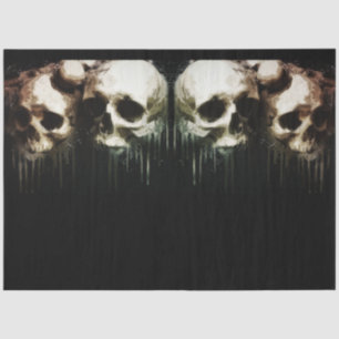 Papier Mousseline Skulls Rustic 16-2 Découpage papier tissu