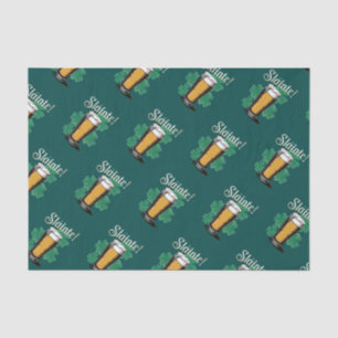 Papier Mousseline Slàinte ! Saint Patrick's Day Pint of Beer on Gree