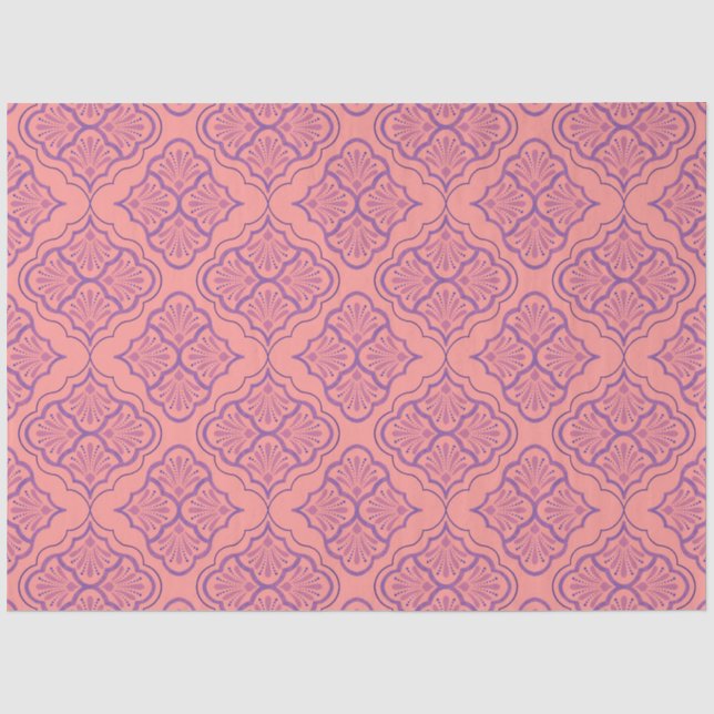 Papier Mousseline Smooth Arabesque - Motif géométrique mystique (Recto)