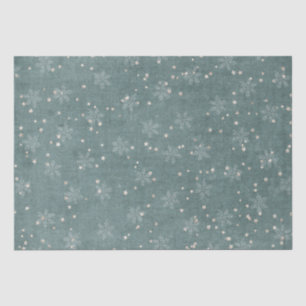 Papier Mousseline Snowflake Gold Star Turquoise Blue Decoupage Noël