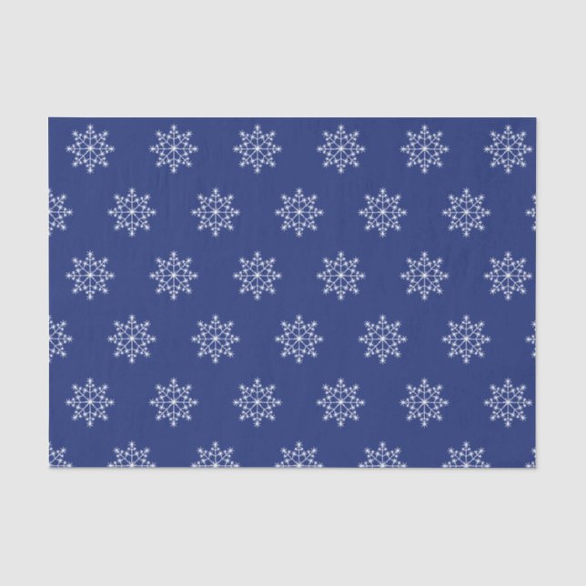 Papier Mousseline Snowflake Motif de vacances Noël bleu (Recto)