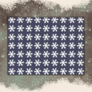 Papier Mousseline Snowflake Motif Marine Blue Holiday