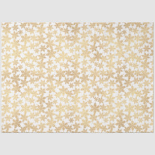 Papier Mousseline Snowflakes Gold Whimsical Elegant White Christmas