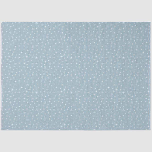 Papier Mousseline Snowflakes hiver Ice Blue Retro Inspiré (Recto)