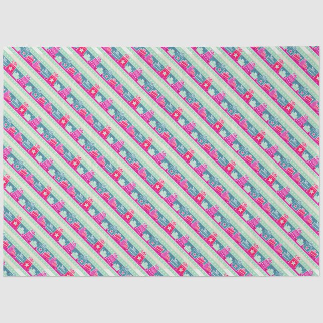 Papier Mousseline Snowflakes & Présents Papier Tissu (Recto)
