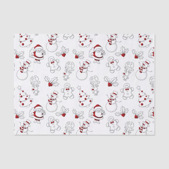 Papier Mousseline Snowman et Père Noël (Recto)