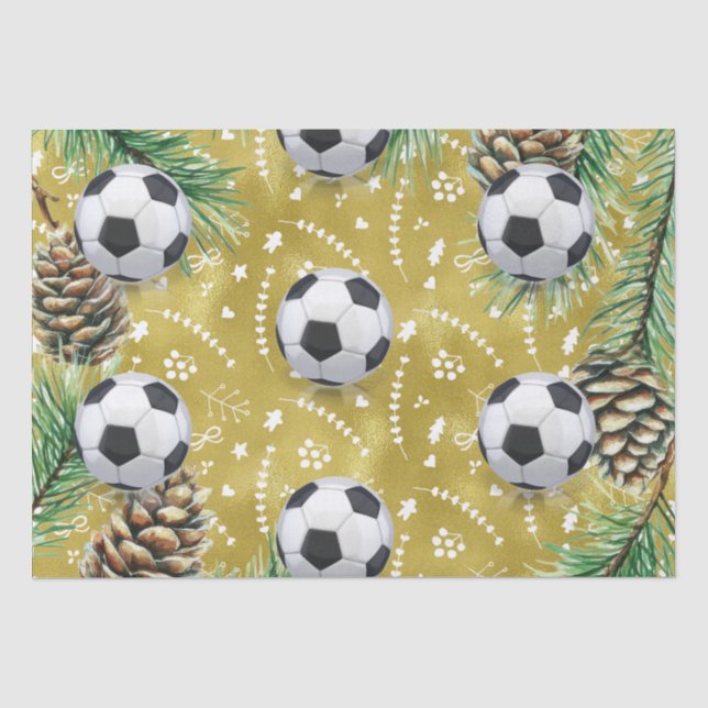 Papier Mousseline Soccer Noël thème pour Joueur avec balle (Recto)