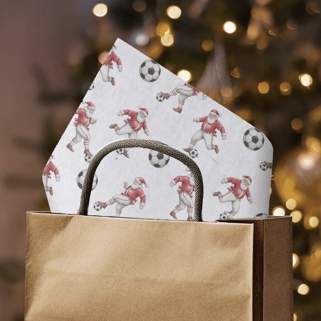 Papier Mousseline Soccer Santa Christmas (Créateur téléchargé)