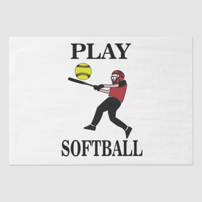 Papier Mousseline Softball Player Play Softball (Recto)