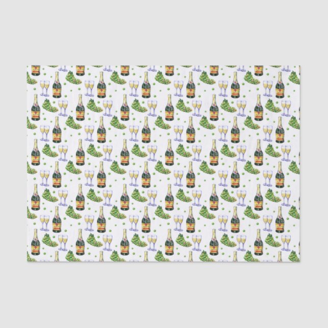 Papier Mousseline soirée carrelée pour les amateurs de vin mignon (Recto)