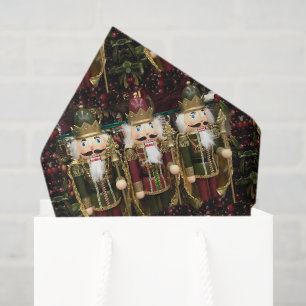 Papier Mousseline Soldats Casse-Noisette Dorés Noël