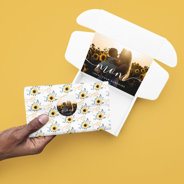 Papier Mousseline Soleil à l'intérieur du papier Tissu de tournesol (Give some sunshine with this sunflower, "Sunshine inside" tissue paper! )