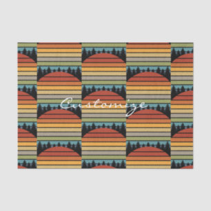 Papier Mousseline Soleil rayé multicolore avec arbres Thunder_Cove