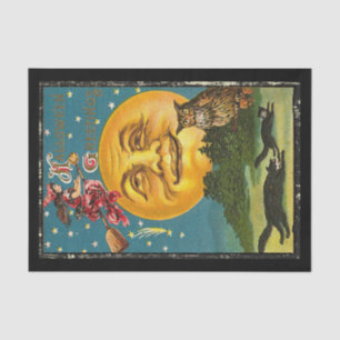 Papier Mousseline Sorcière de salutations Halloween vintage voler su