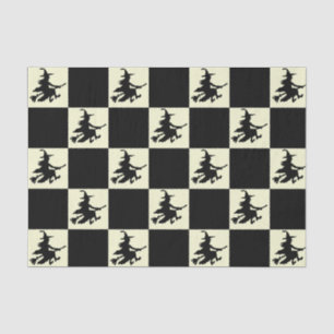 Papier Mousseline Sorcières noires à carreaux
