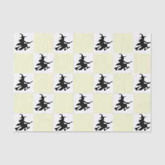 Papier Mousseline Sorcières noires à carreaux
