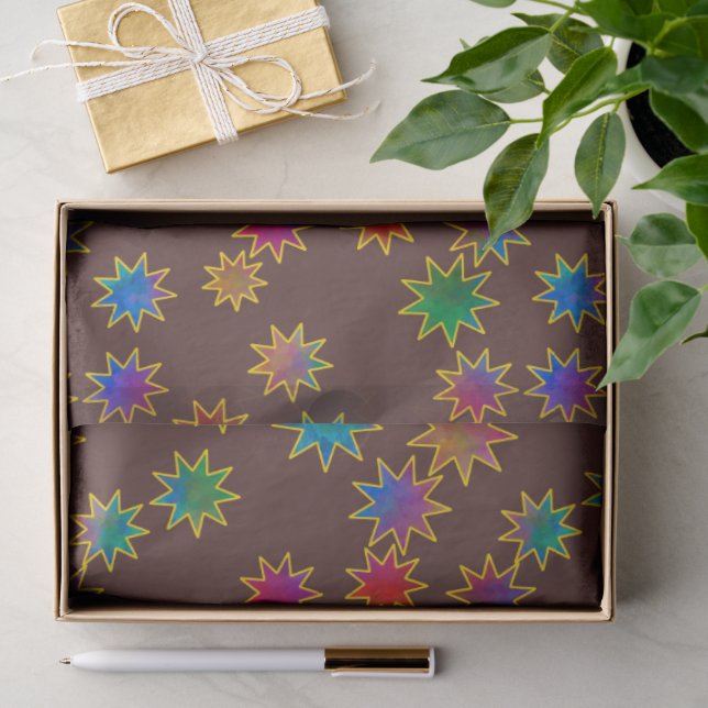 Papier Mousseline Souhait sur une étoile dans le ciel de fer (Cadeau)