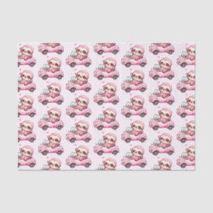 Papier Mousseline Sourire rose Sloth dans un Motif convertible