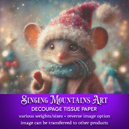 Papier Mousseline Souris d'hiver excentrique en découpage de chapeau
