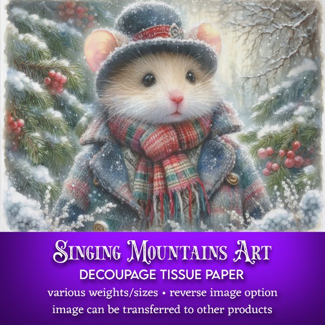 Papier Mousseline Souris d'hiver Whimsical Découpage de la forêt de  (Créateur téléchargé)