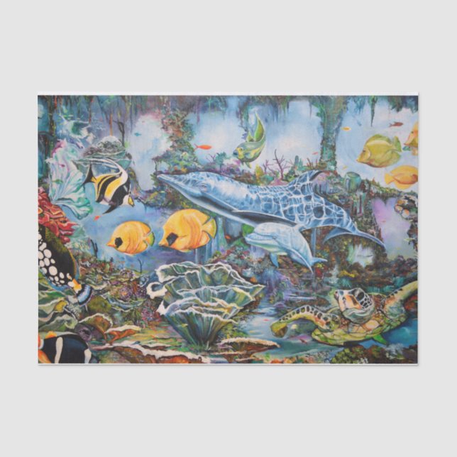 Papier Mousseline Sous la mer (Recto)