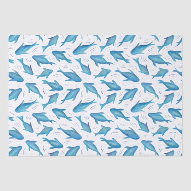 Papier Mousseline Sous la mer enfants requin de l'océan (Recto)