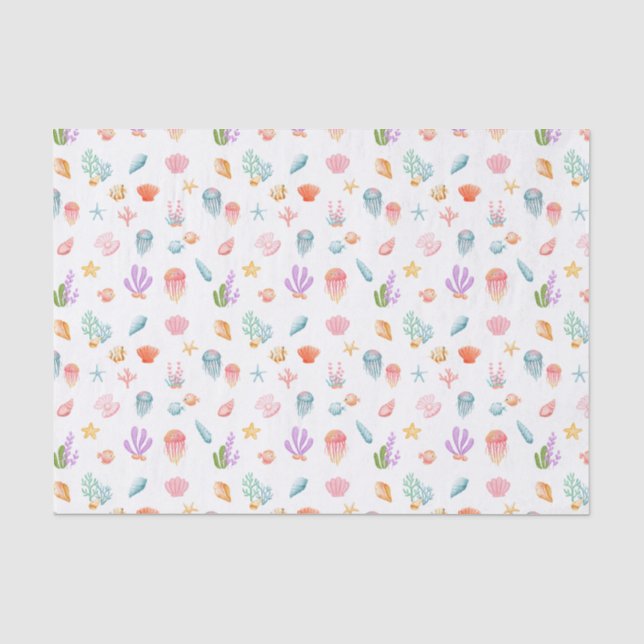 Papier Mousseline Sous le Motif marin (Recto)