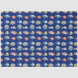 Papier Mousseline Sous le Motif marin du poisson nautique