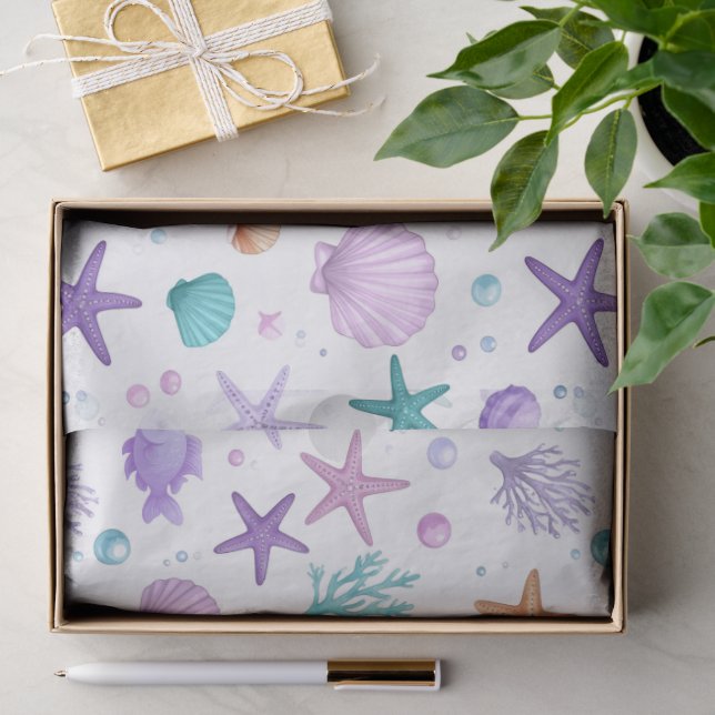 Papier Mousseline Sous le Motif Sea Marine Life ID1143 (Cadeau)