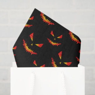 Papier Mousseline Sparkly Jack O'Lantern face motif Halloween