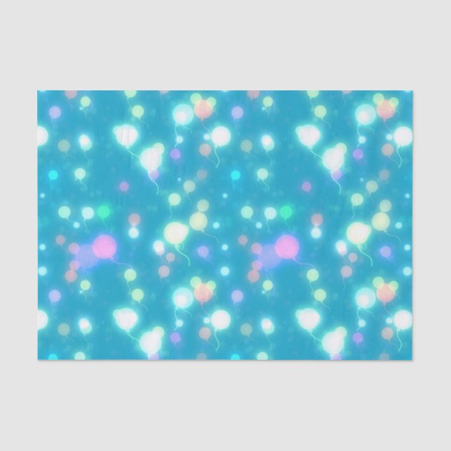 Papier Mousseline Sparkly Party Balloons Blue (Recto)
