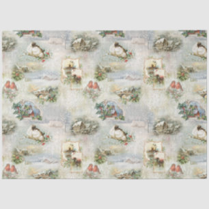 Papier Mousseline Sparkly Rustic Christmas Winter Scènes Collage