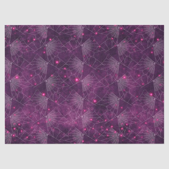 Papier Mousseline Spider Webs sur la page de découpage violet (Recto)