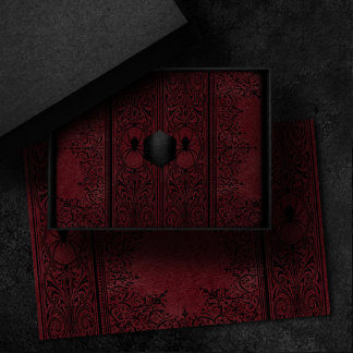 Papier Mousseline Spider Witch | Imaginaire rouge foncé Spiderweb fl