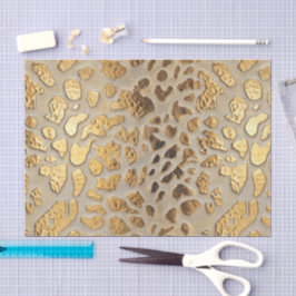 Papier Mousseline Spots métalliques Leopard Or