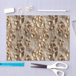 Papier Mousseline Spots métalliques Leopard Or
