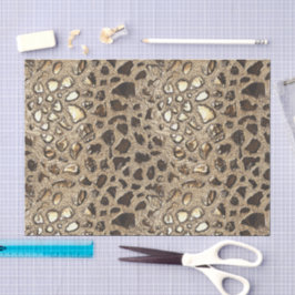 Papier Mousseline Spots métalliques Leopard Or
