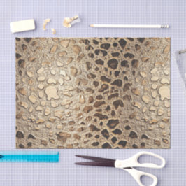 Papier Mousseline Spots métalliques Leopard Or