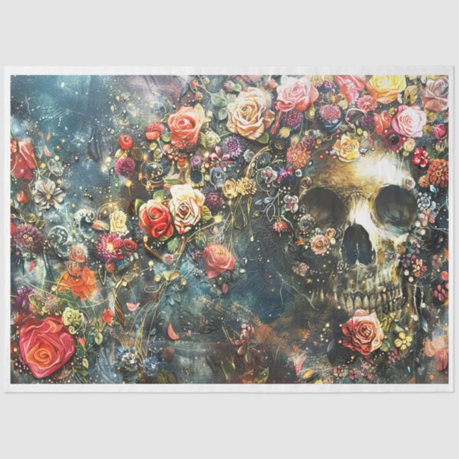 Papier Mousseline Squelette bijoux d'Halloween (Recto)