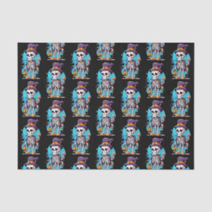 Papier Mousseline Squelette cool dans un haut Motif Halloween Hat