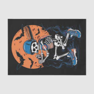 Papier Mousseline Squelette de baseball Halloween Baseball Halloween