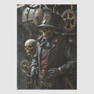 Papier Mousseline Squelette Steampunk d'Halloween