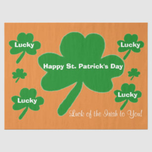 Papier Mousseline St. Patrick's Day Shamrock orange blanc vert