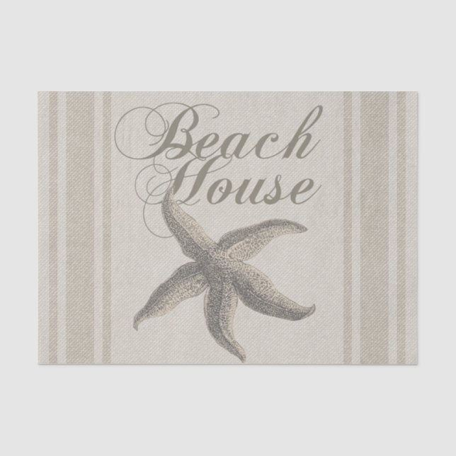 Papier Mousseline Starfish Beach House Plage Côté Côte (Recto)